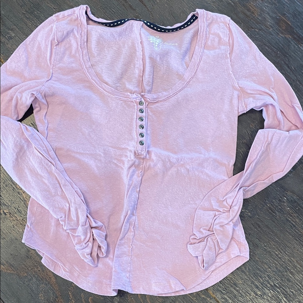 Pilcro Soft Pink Long Sleeve Tee